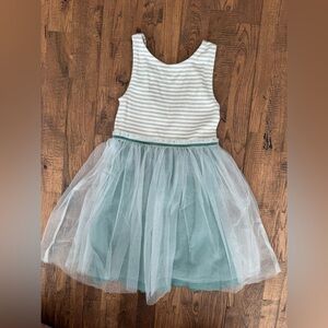 Mini Boden Stripe Sleeveless Tulle Dress Girls Size 7 8